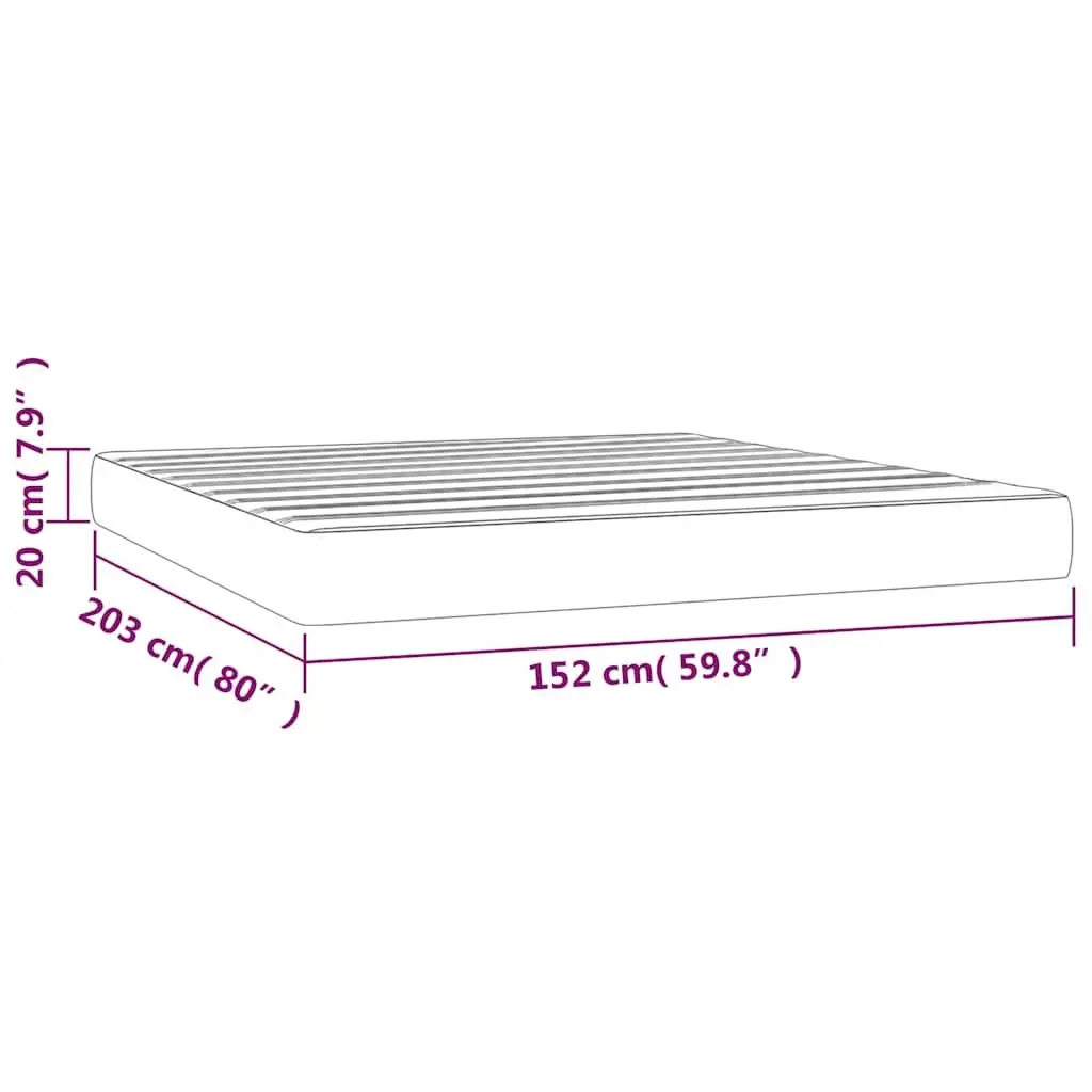 Pocket Spring Bed Mattress Grey 152x203x20cm Medium Firm Supportive Foam