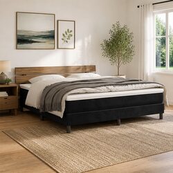 Medium Firm Queen Pocket Spring Mattress with Velvet 153x203x20cm
