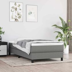 Concise Comfort: Grey Pocket Spring Mattress 107x203x20cm