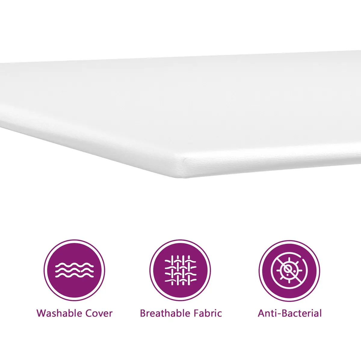 Mattress Topper White 137x190x5 cm Soft Foam Breathable Pad Sleep Comfort
