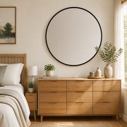 Round Wall Mirror Black Ø 40 cm - Simple and Reliable