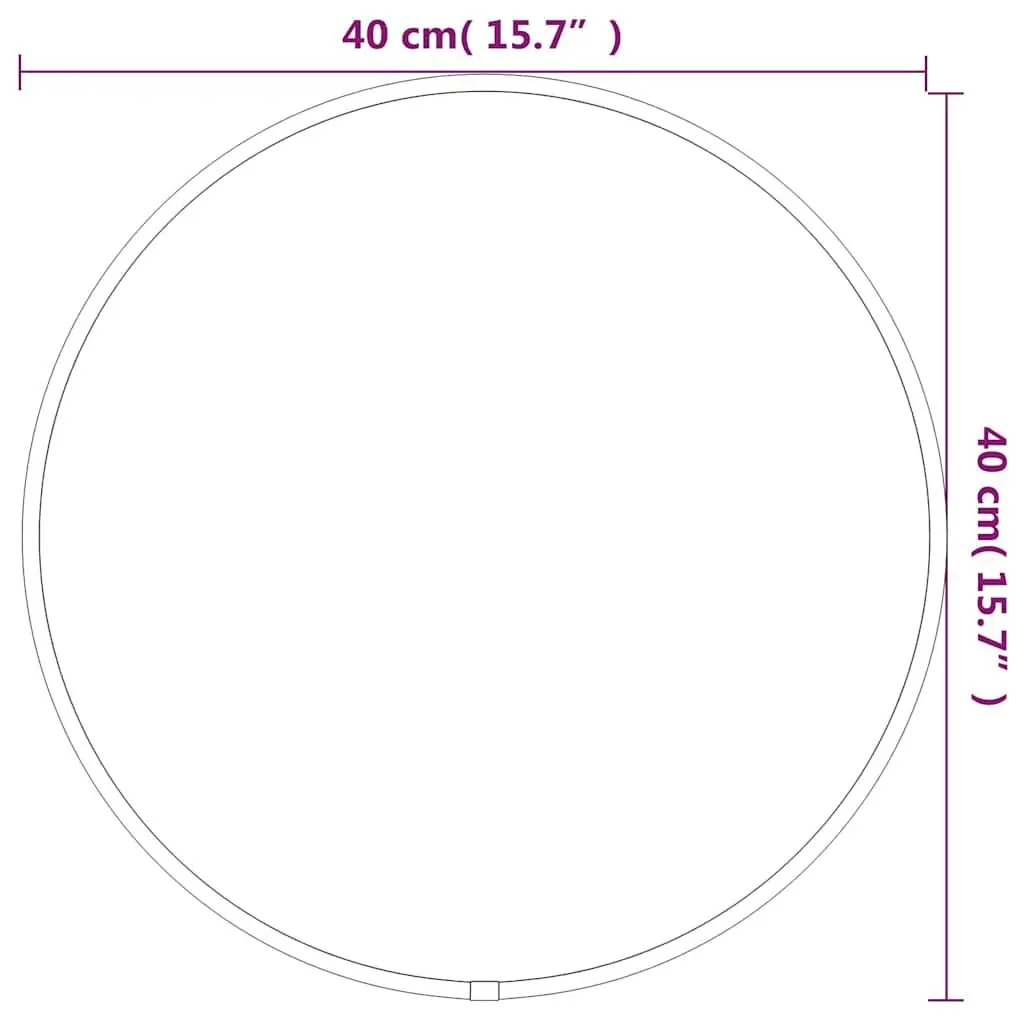 Round Wall Mirror Black Ø 40 cm Glass PVC Frame Minimalist Home Decor