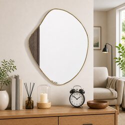 Concise Gold Wall Mirror 50x40 cm, Glass Face