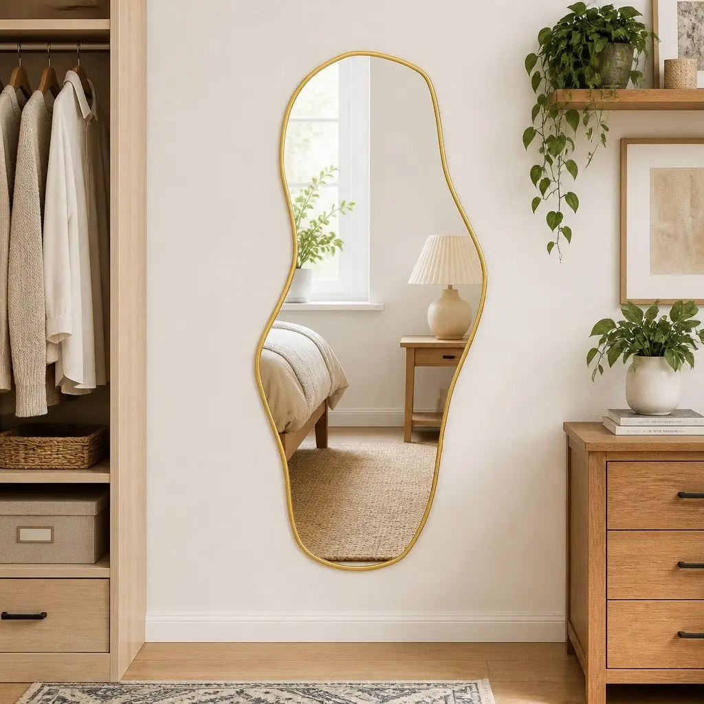Gold Wall Mirror 100x45 cm