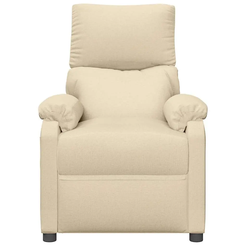 Electric Massage Chair Cream Fabric 3 Positions 6 Massage Points