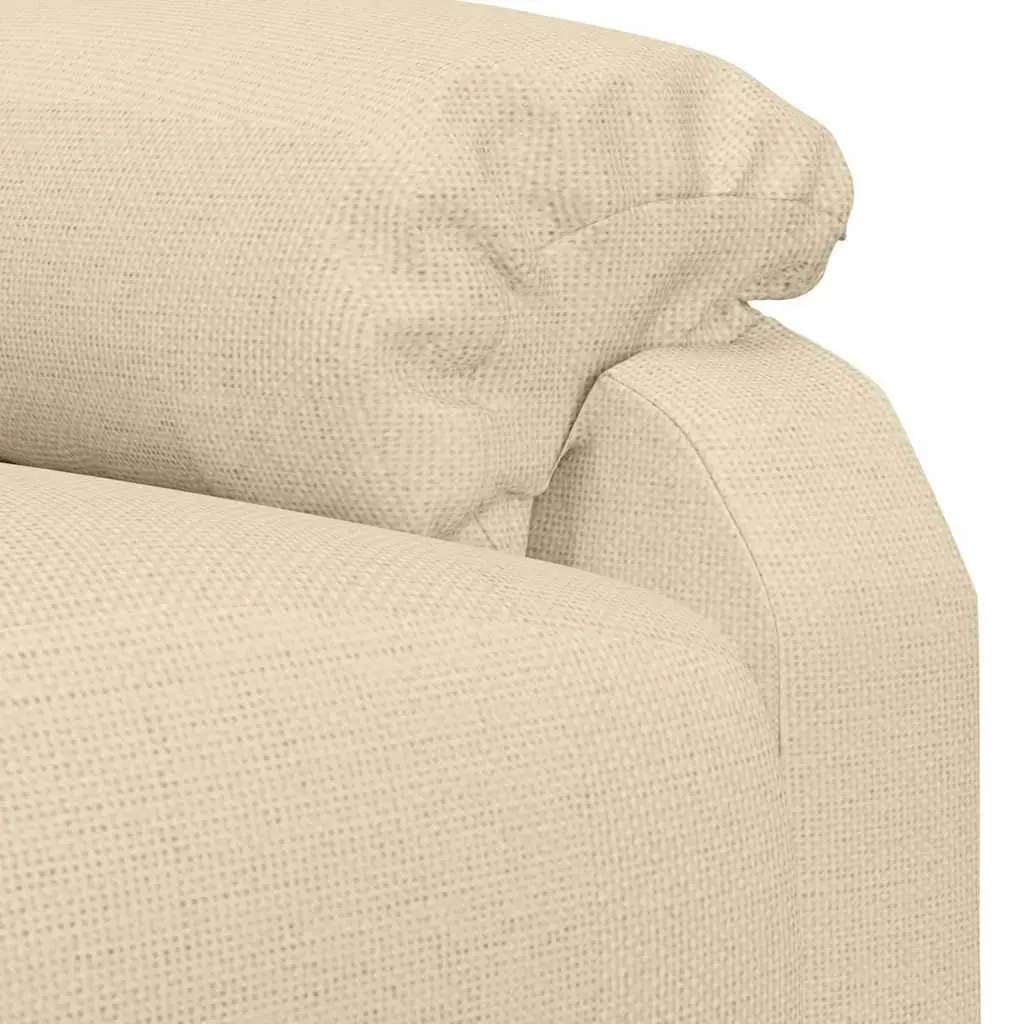 Electric Massage Chair Cream Fabric 3 Positions 6 Massage Points