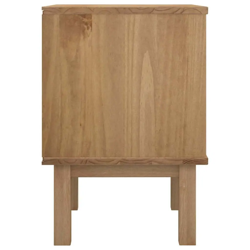 Bedside Cabinet Grey Solid Pine Wood Scandinavian Nightstand Two Drawers Storage