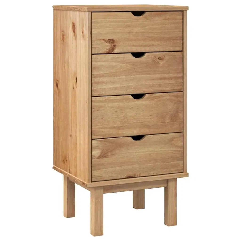 Drawer Cabinet Brown 45x39x90cm Solid Pine Wood 4 Drawer Storage