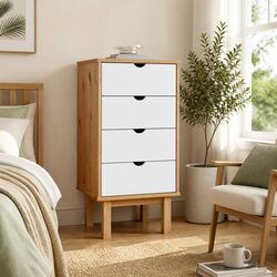 4-Drawer Wooden Cabinet: Functional Storage Solution