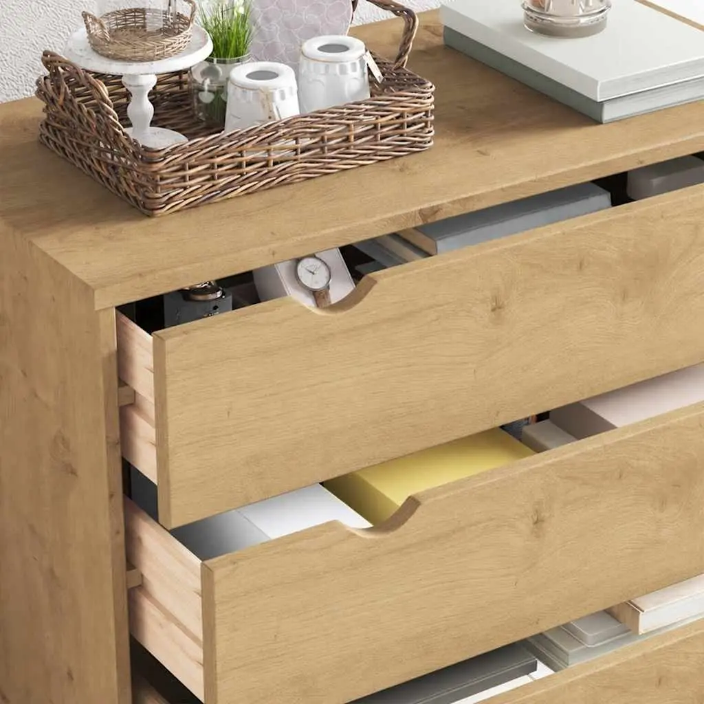 Drawer Cabinet Brown Solid Pine Wood 4 Drawer Chest Storage