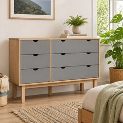 Compact and Durable Grey Drawer Cabinet with 6 Drawers