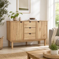 Solid Pine Wood Sideboard for Storage Needs