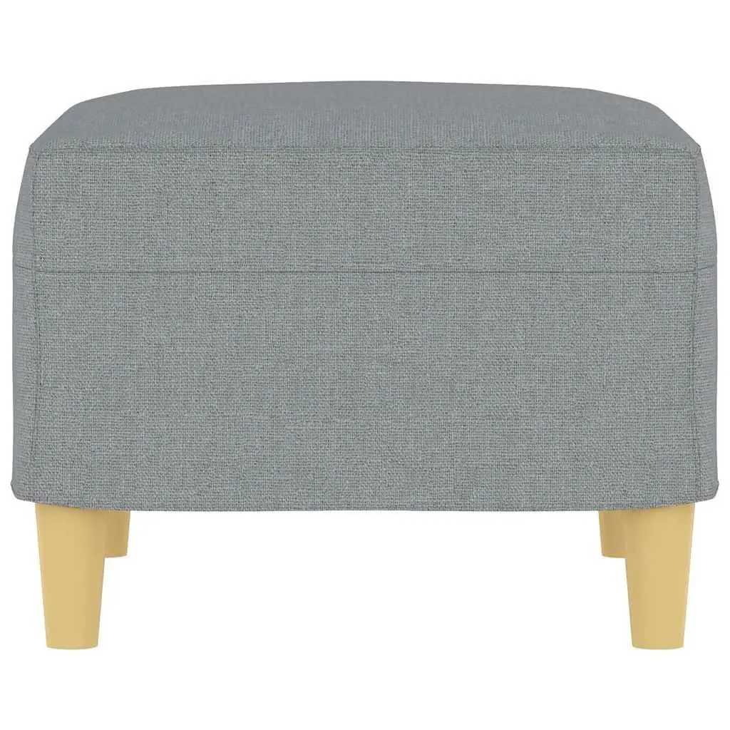 Footstool Light Grey 60x50x41 cm Fabric Ottoman Pouf Living Room Rest Seat