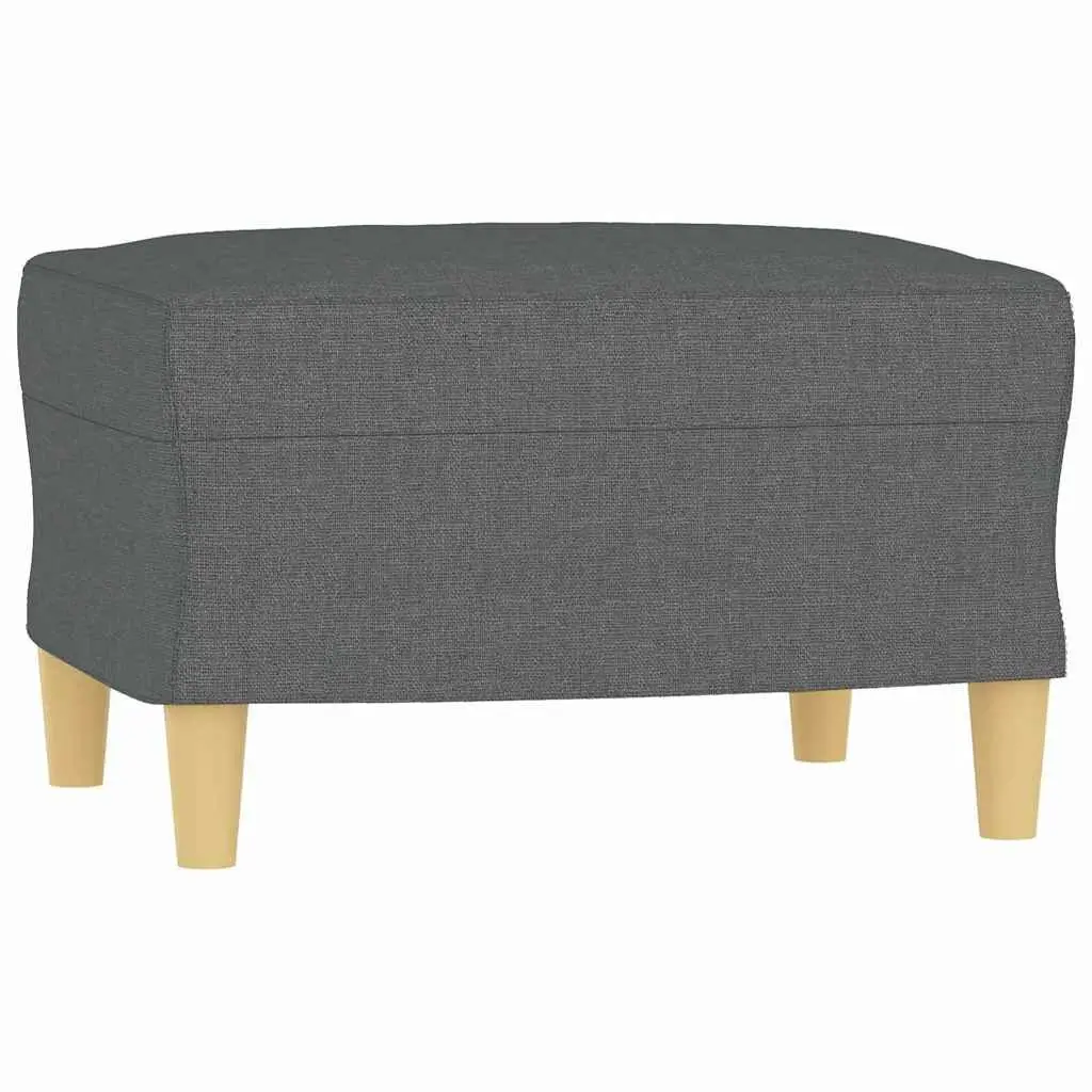Footstool Dark Grey 60x50x41 cm Fabric Rest Seat Ottoman Furniture