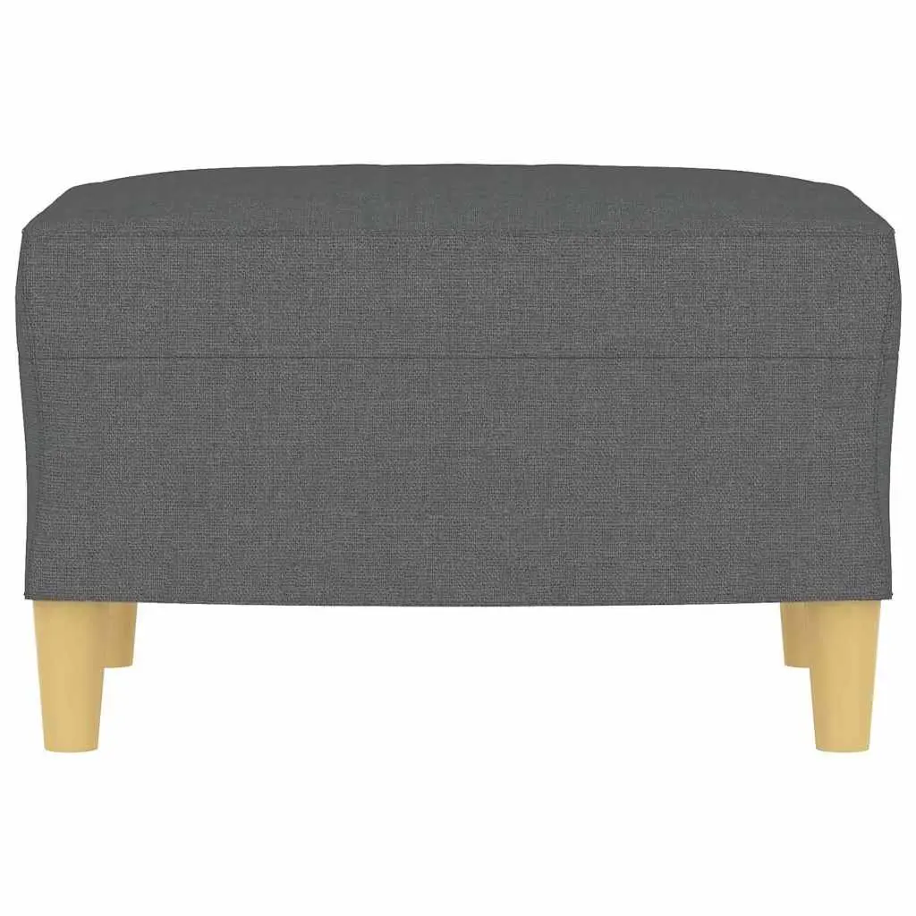 Footstool Dark Grey 60x50x41 cm Fabric Rest Seat Ottoman Furniture