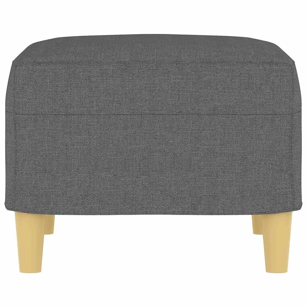 Footstool Dark Grey 60x50x41 cm Fabric Rest Seat Ottoman Furniture