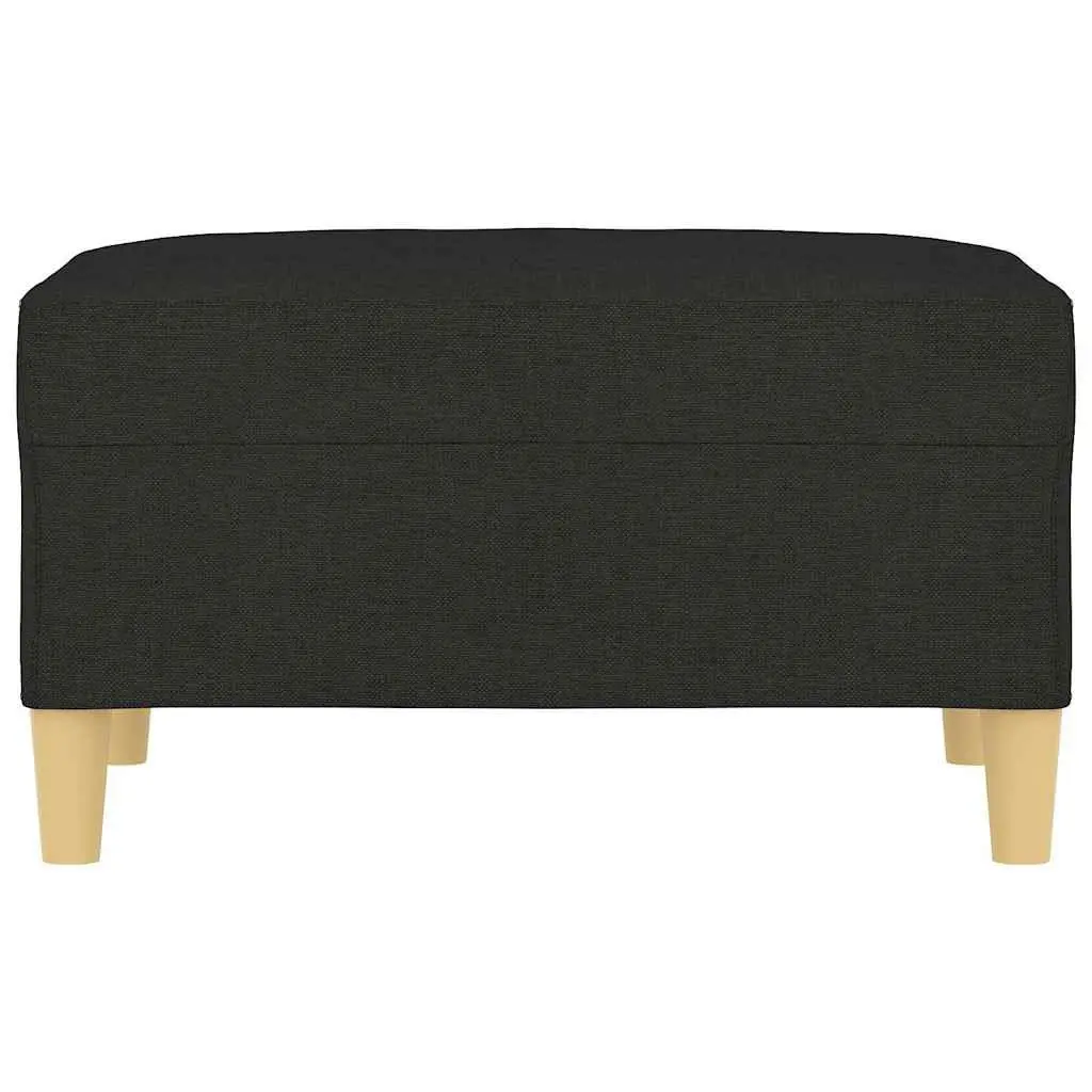 Fabric Footstool Black Compact Sturdy Plywood Frame for Living Room Bedroom