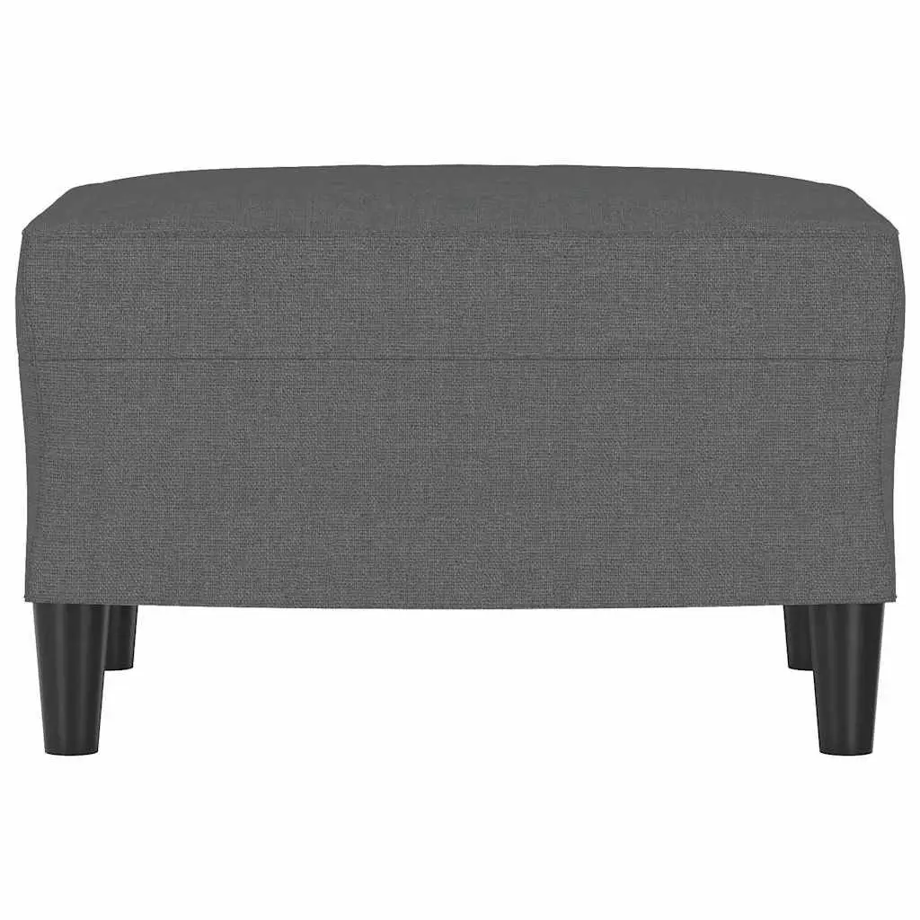 Footstool Grey Fabric Upholstered Ottoman Rest Seat Living Room Furniture