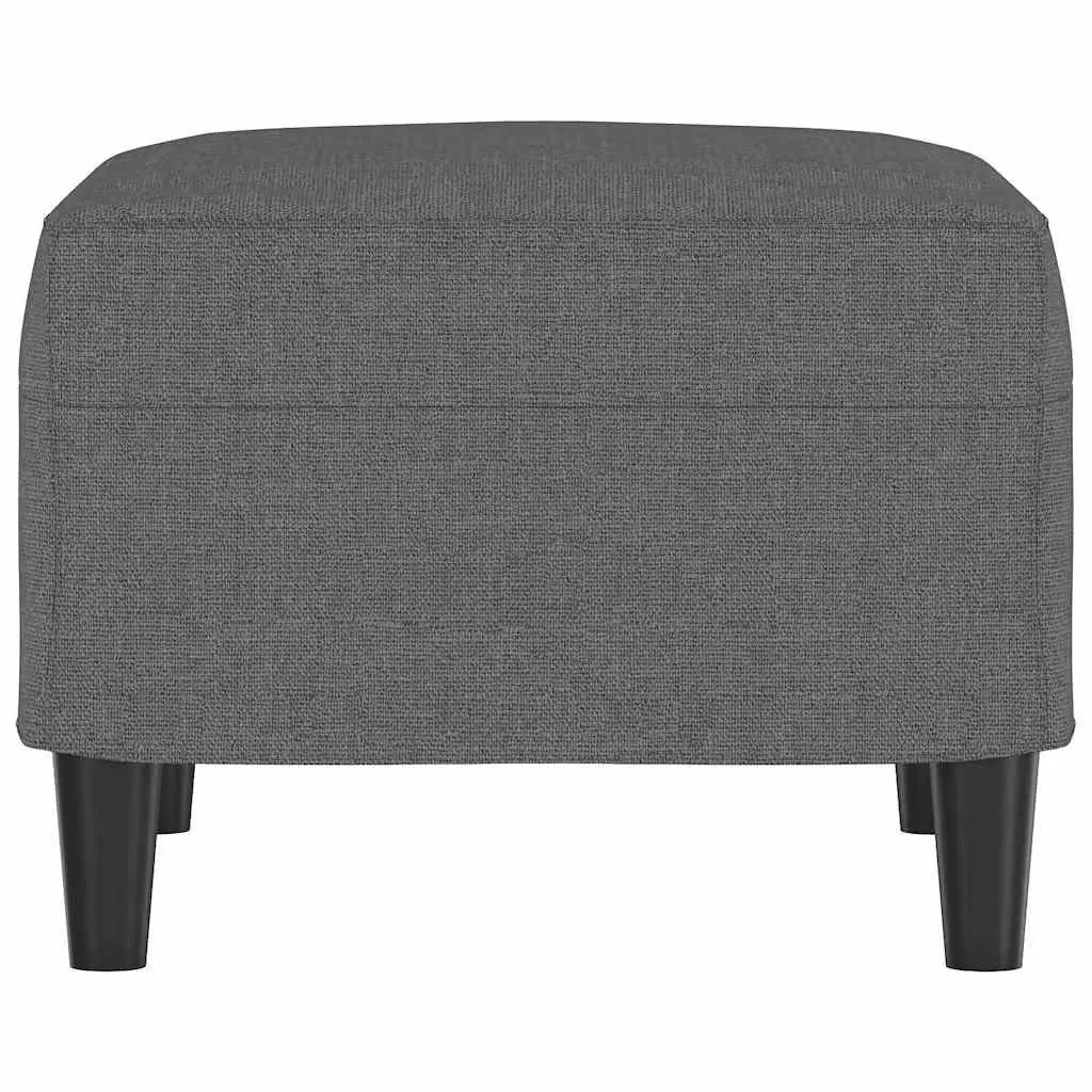 Footstool Grey Fabric Upholstered Ottoman Rest Seat Living Room Furniture