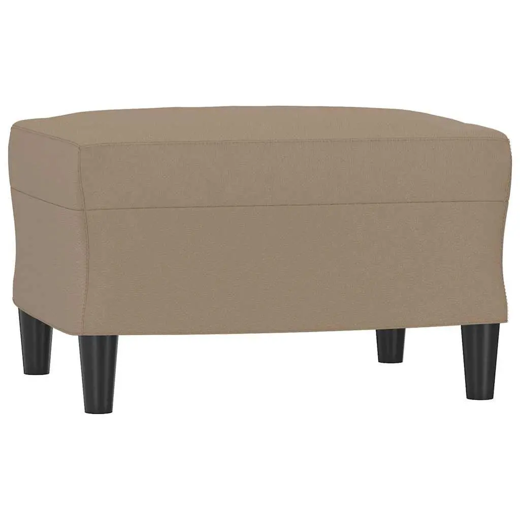Footstool Brown Faux Leather Foot Rest Ottoman Lounge Furniture Compact Living