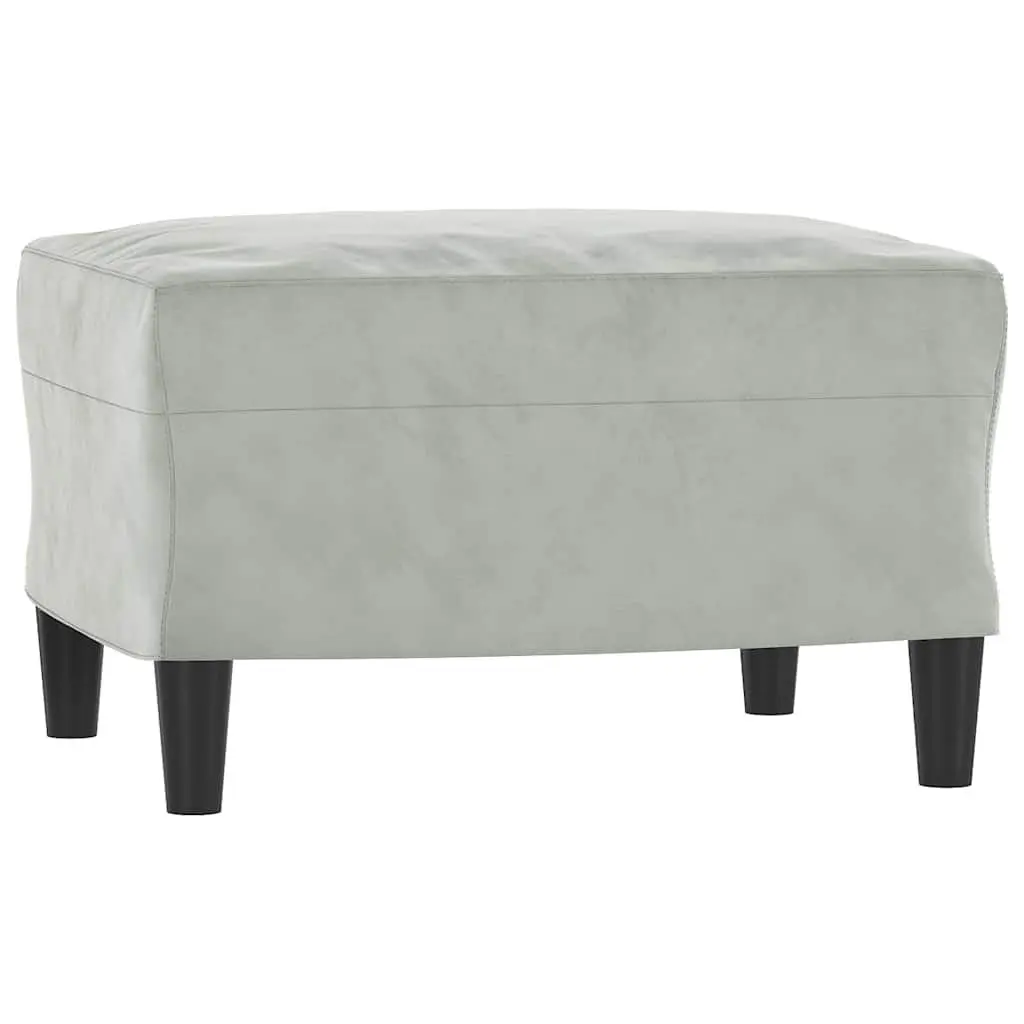 Footstool Grey Velvet Upholstered Rest Stool Living Room Furniture Compact
