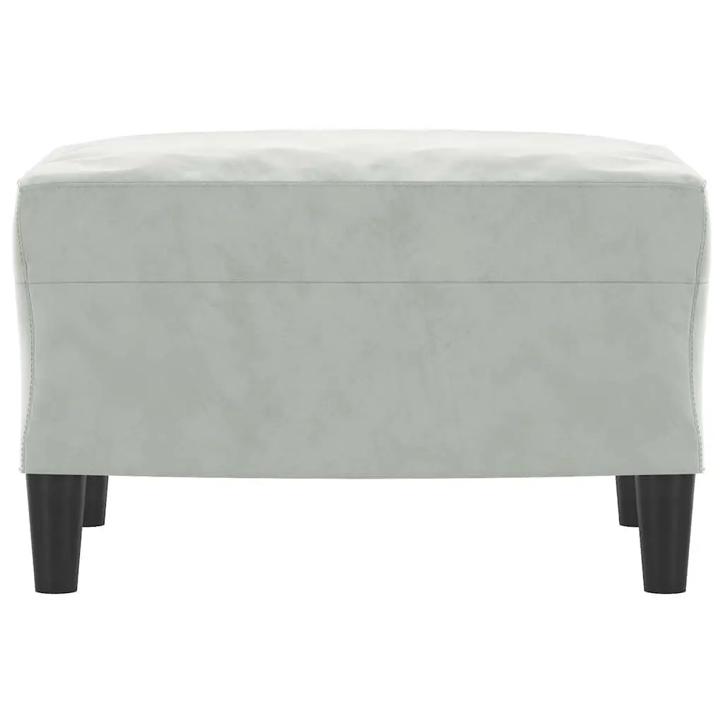 Footstool Grey Velvet Upholstered Rest Stool Living Room Furniture Compact