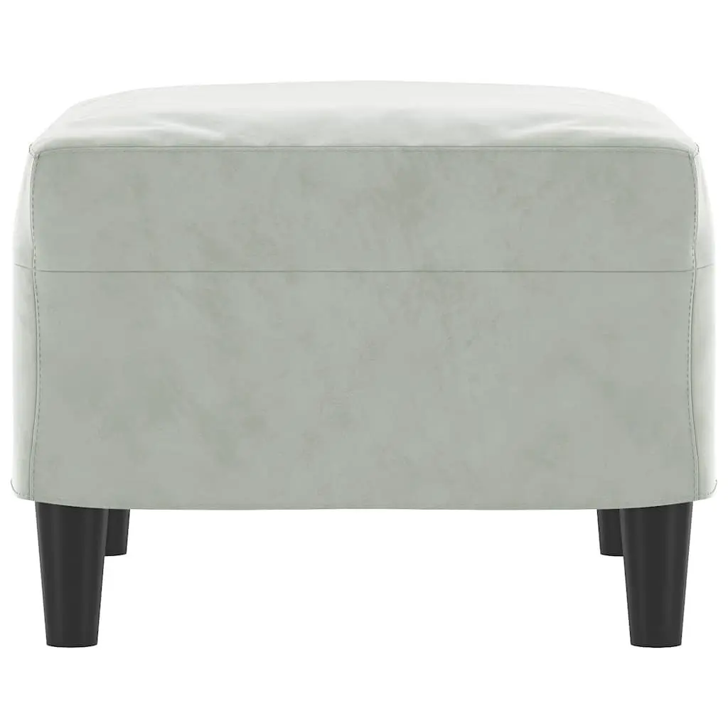 Footstool Grey Velvet Upholstered Rest Stool Living Room Furniture Compact