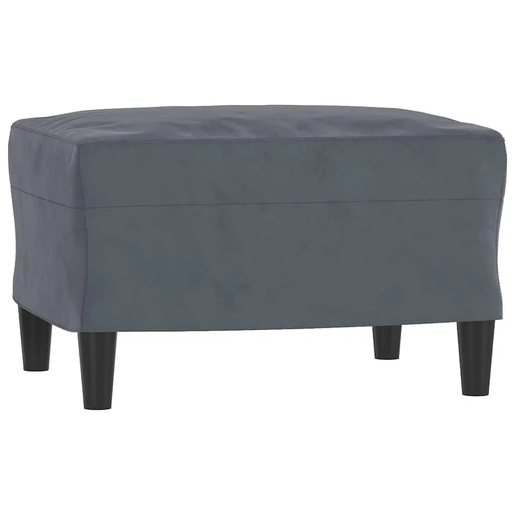 Footstool Grey 60x50x41cm Velvet Ottoman Seat Rest Lounge Furniture