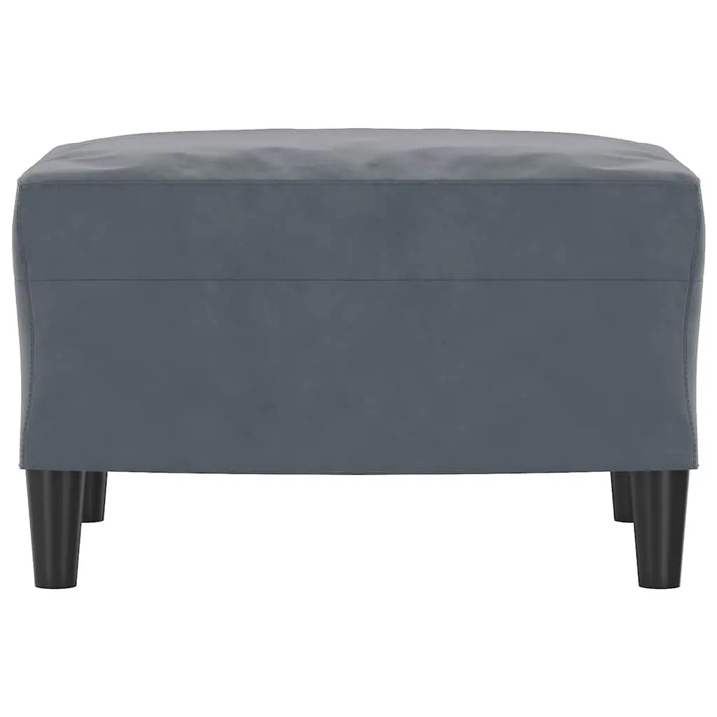 Footstool Grey 60x50x41cm Velvet Ottoman Seat Rest Lounge Furniture