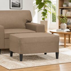 Compact and Stylish Brown Faux Leather Ottoman
