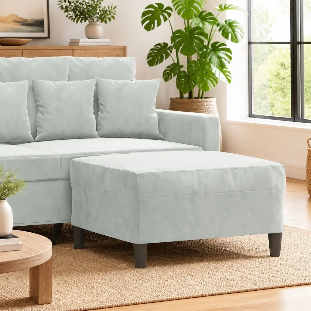 Light Grey Footstool with Strong Frame