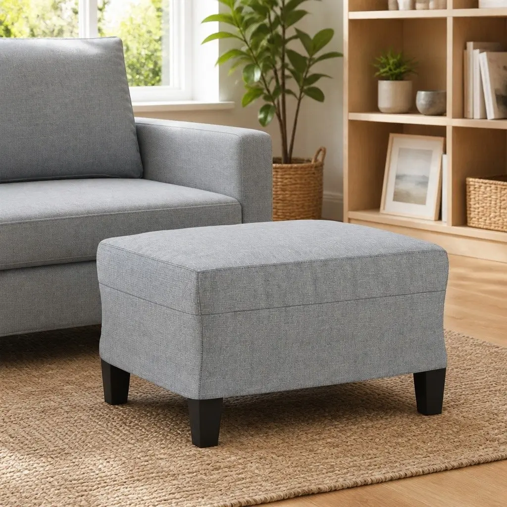 Light Grey Footstool with Durable Build