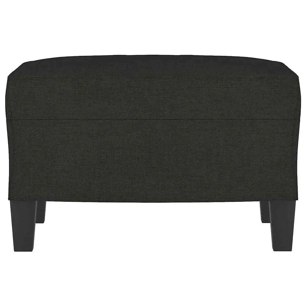 Footstool Black Compact Durable Fabric Ottoman for Living Room Bedroom