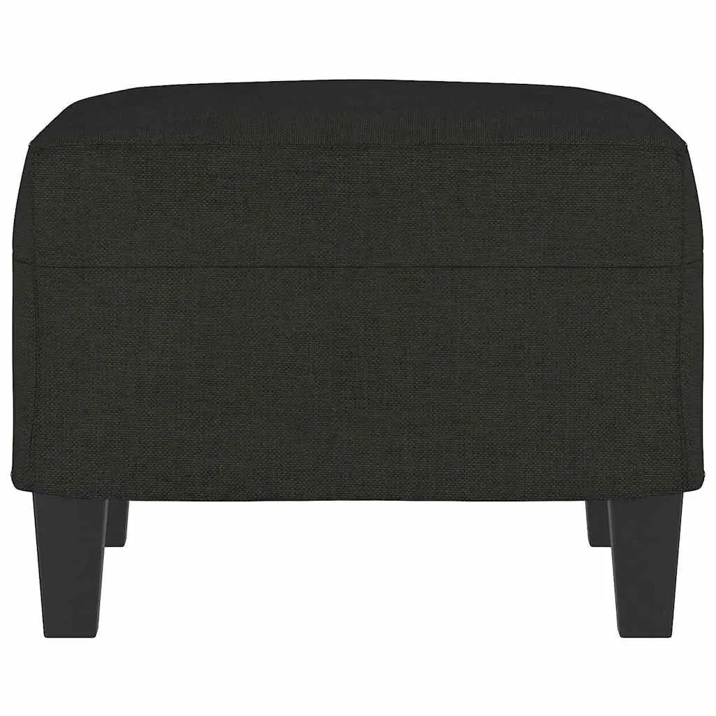 Footstool Black Compact Durable Fabric Ottoman for Living Room Bedroom