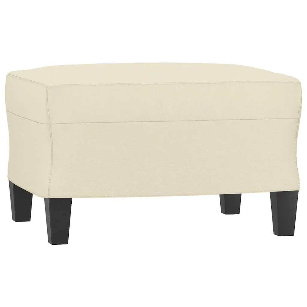 Footstool Cream Faux Leather Compact Rest Ottoman