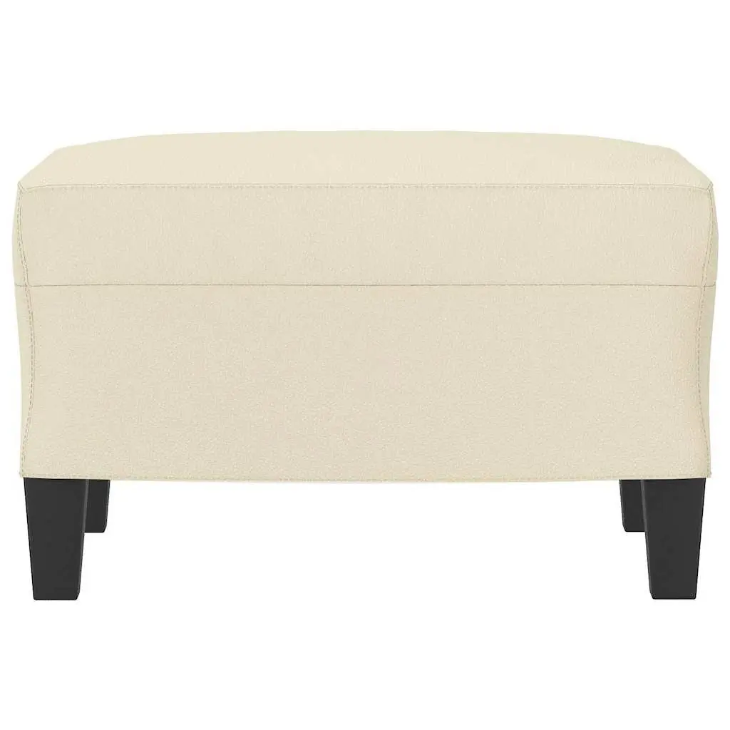 Footstool Cream Faux Leather Compact Rest Ottoman