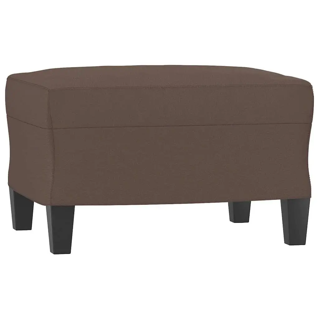 Faux Leather Footstool Brown Compact Ottoman Footrest Living Room Furniture
