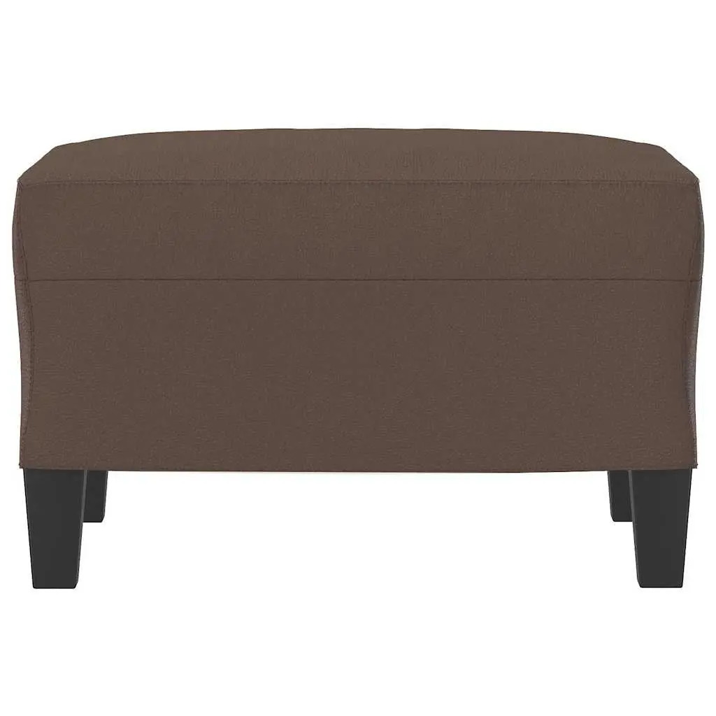 Faux Leather Footstool Brown Compact Ottoman Footrest Living Room Furniture