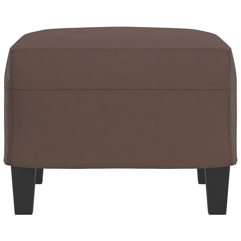 Faux Leather Footstool Brown Compact Ottoman Footrest Living Room Furniture
