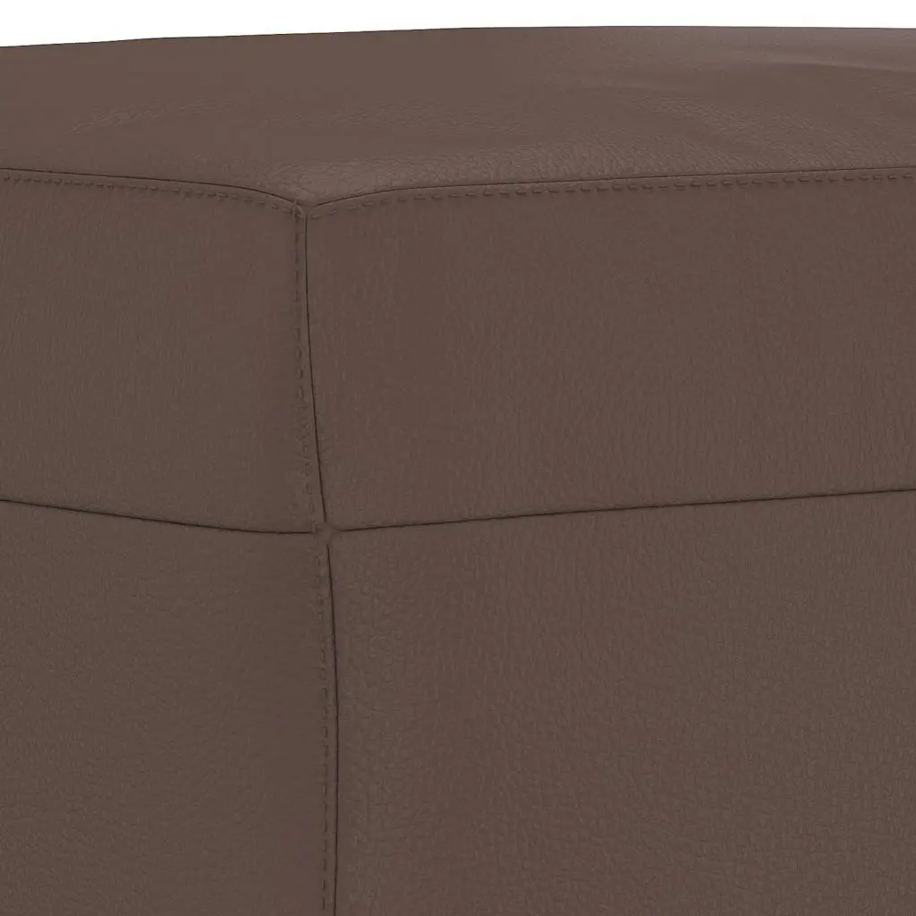 Faux Leather Footstool Brown Compact Ottoman Footrest Living Room Furniture
