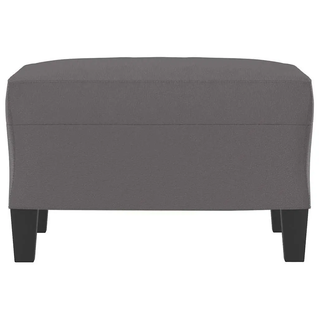 Footstool Grey Faux Leather Ottoman Compact Rest Stool Living Room Furniture