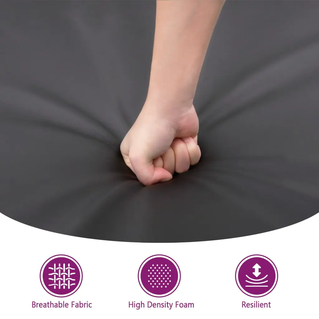 Footstool Grey Faux Leather Ottoman Compact Rest Stool Living Room Furniture