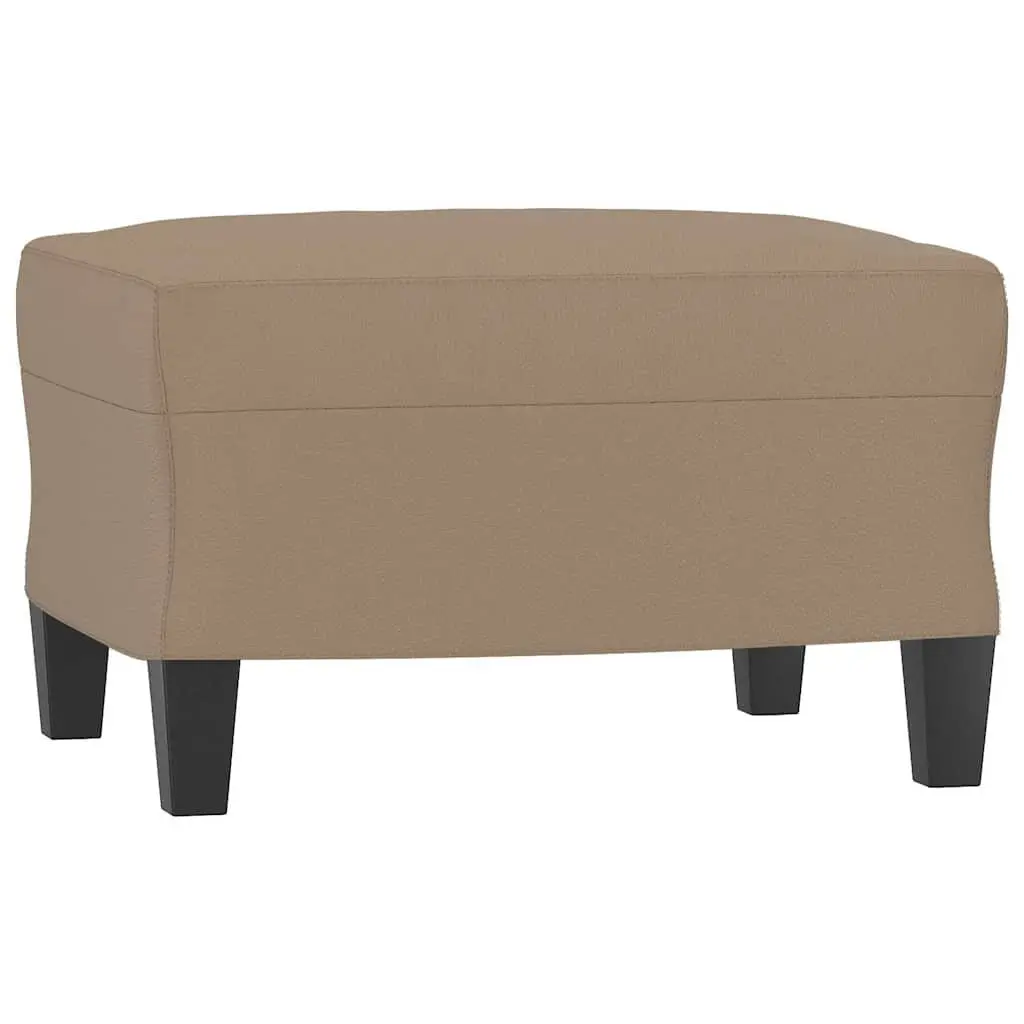 Footstool Ottoman Brown Compact Faux Leather Modern Living Room Furniture