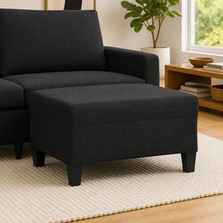 Compact and Comfortable Black Ottoman Footrest