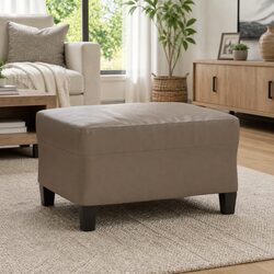 Brown Faux Leather Footstool: Stylish and Functional