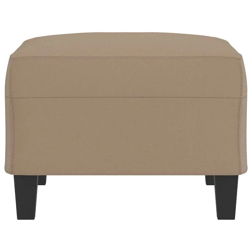 Footstool Brown Faux Leather Compact Ottoman Furniture Seat