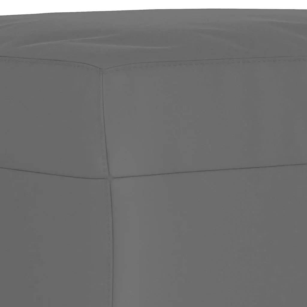 Grey Footstool Ottoman Upholstered Microfibre Fabric Compact Resting Stool