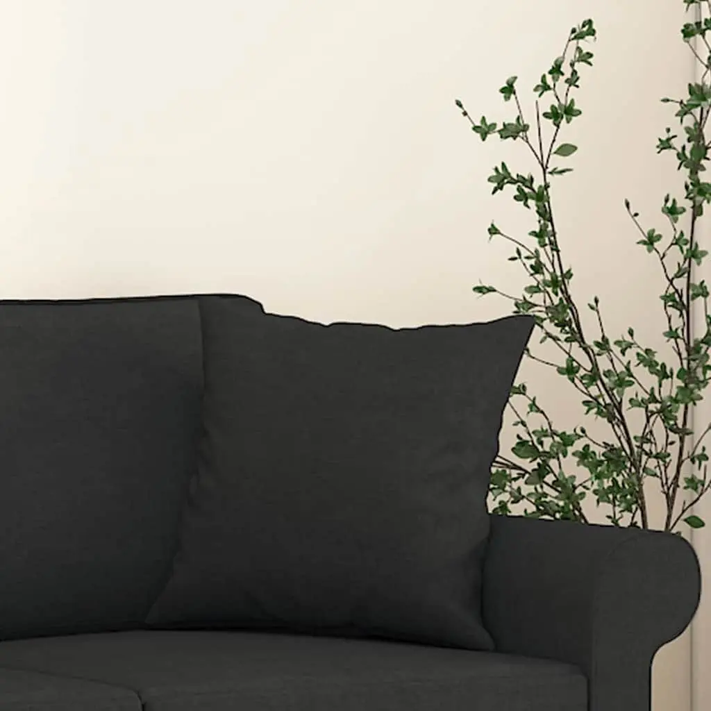 Throw Pillows Black 40x40 cm Square Cushions 2 Piece Set Sofa Couch Decor