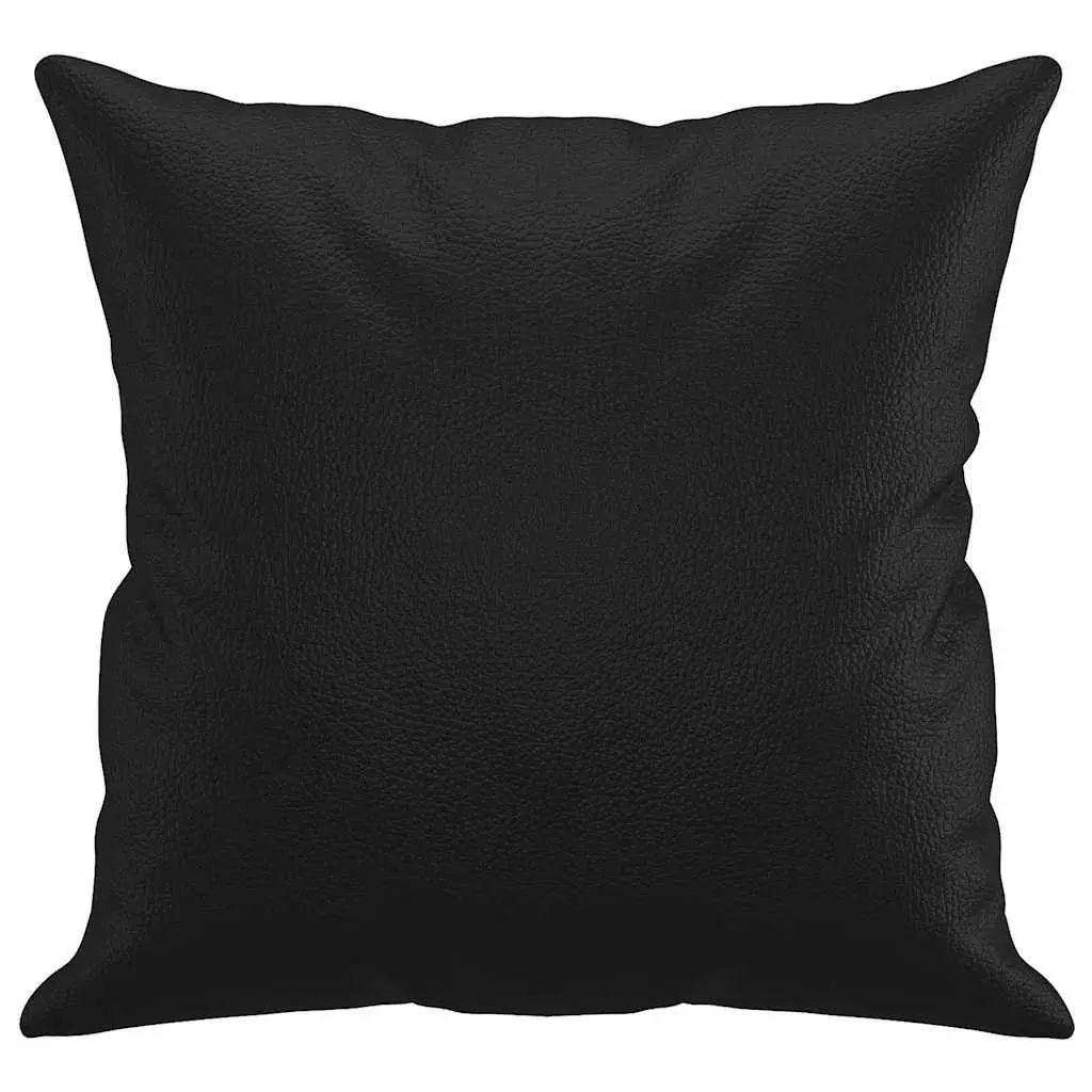 Throw Pillows Black 40x40 cm Faux Leather Square Cushions