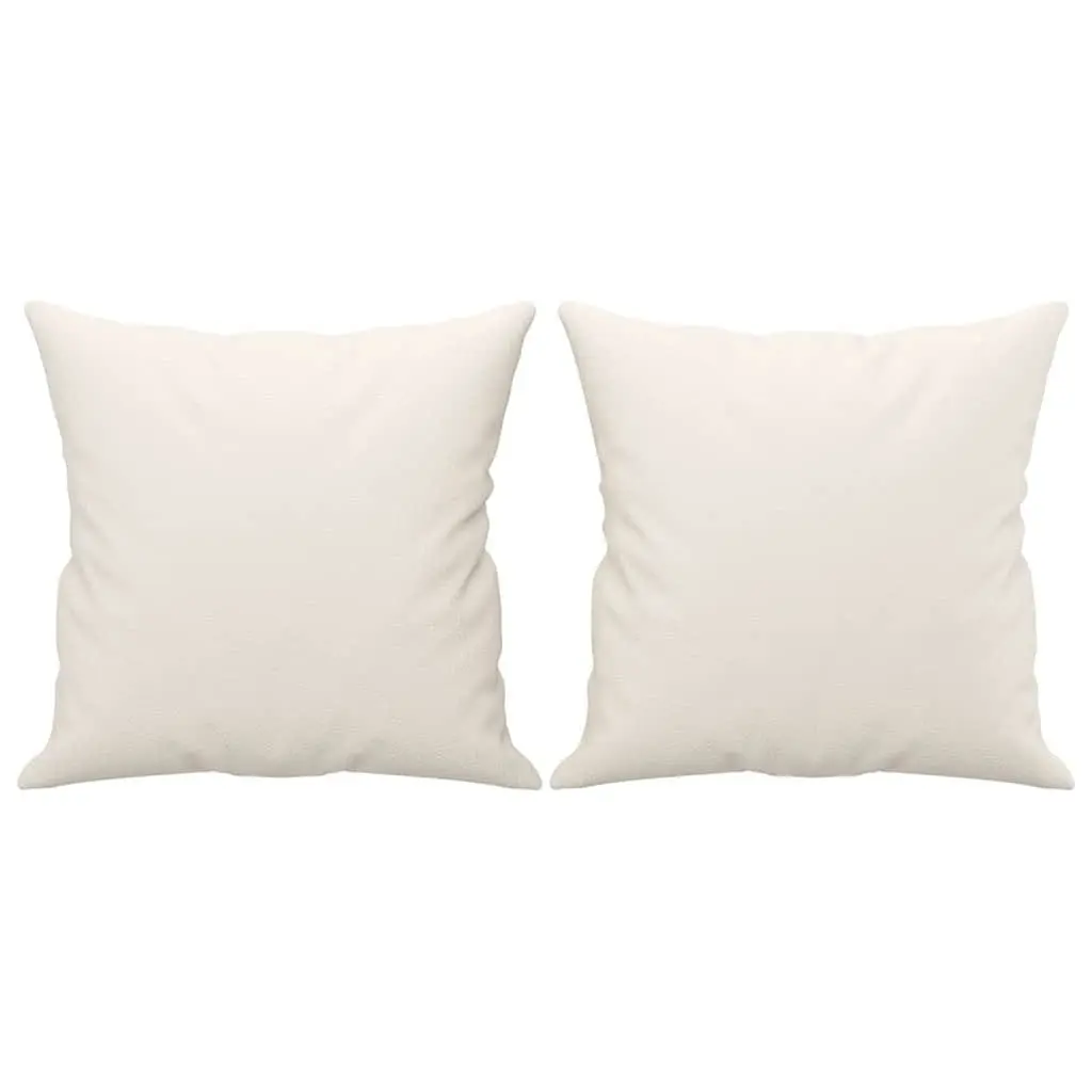 Throw Pillows Cream 40x40 cm Faux Leather Square Cushions